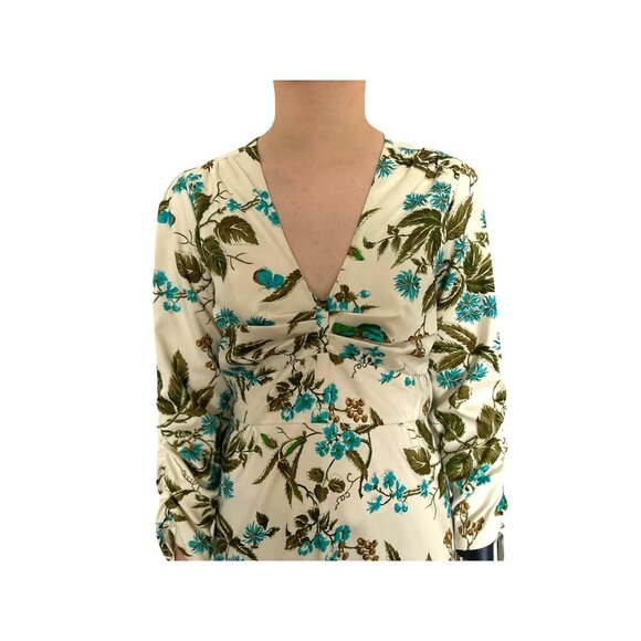 Vtg Shannon Mclean Silk dresses butterflies 3/4 sleeves pulled v-neck lined Size - Picture 4 of 14